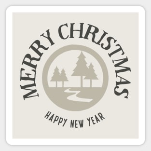 Rustic Merry Christmas Badge Sticker